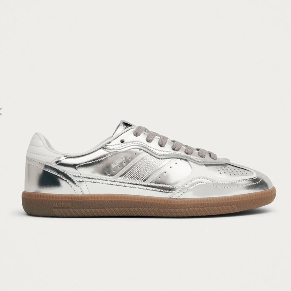 Alohas Tb.490 Rife Shimmer Silver Cream Leather Sneakers